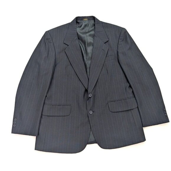 Towncraft Men's Blazer Jacket Size 42S Blue Pinstripe Sport Coat - Picture 1 of 16